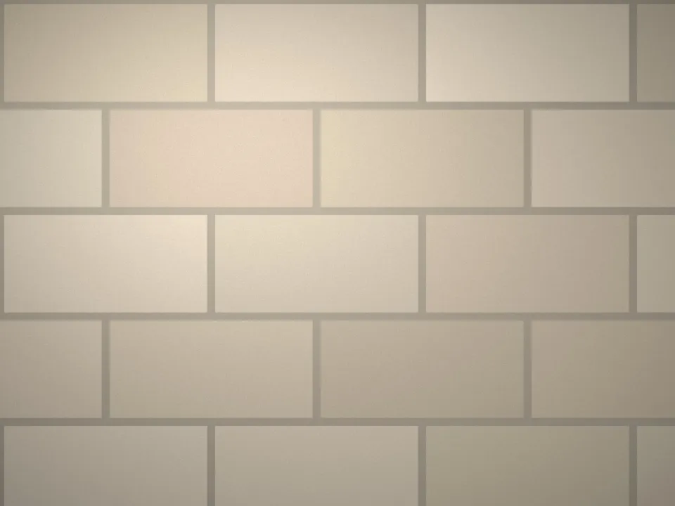 Grands carreaux beiges posés à joints décalés