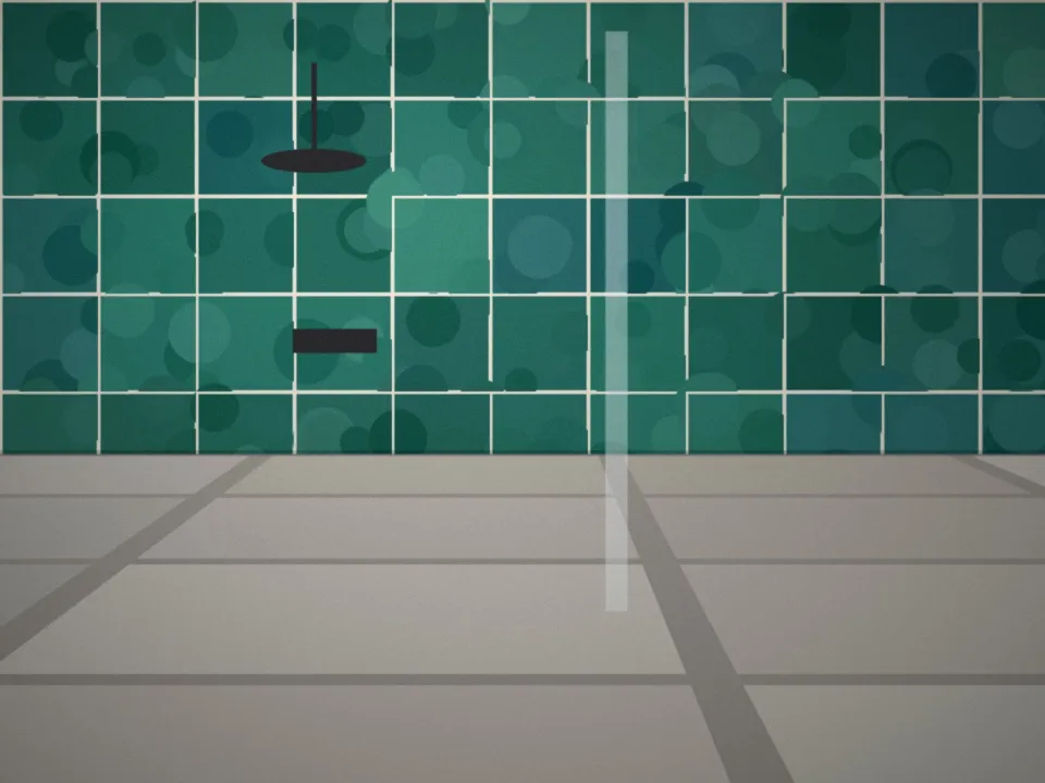 Après : Salle de bain en zellige vert