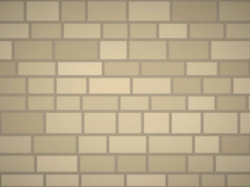 Mur en pierre de taille blonde rejointoyé