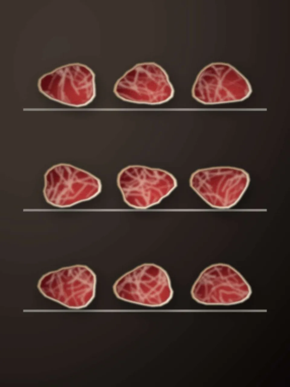 Côtes de bœuf en maturation dans la cave réfrigérée