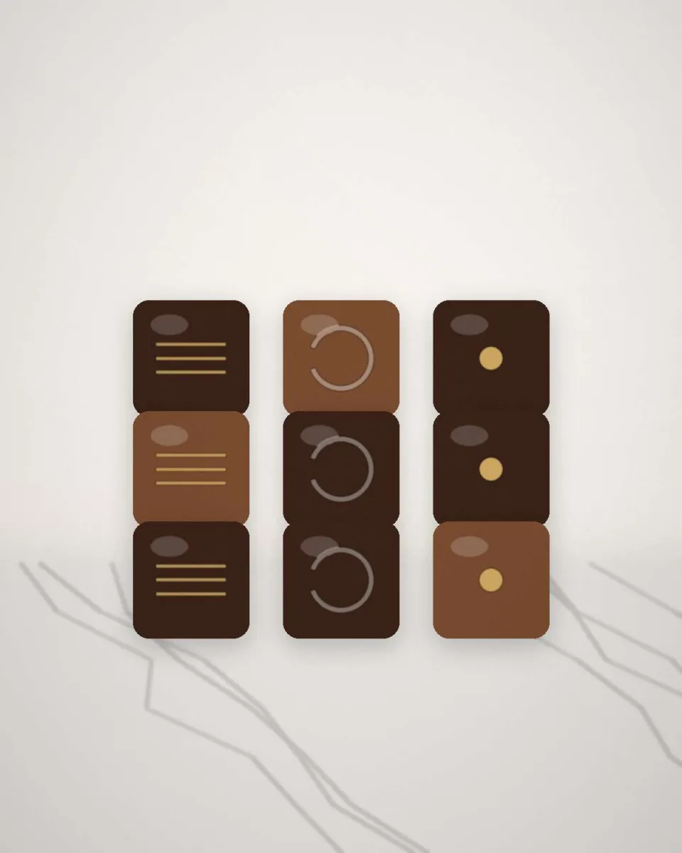 Bonbons de chocolat ganache, décor fin sur le dessus