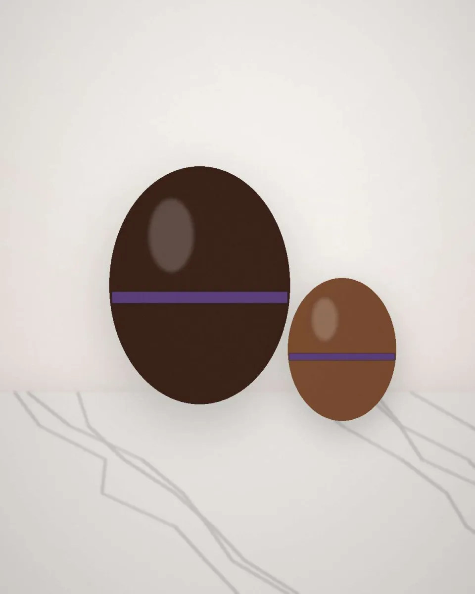 Œufs de Pâques en chocolat noir et au lait