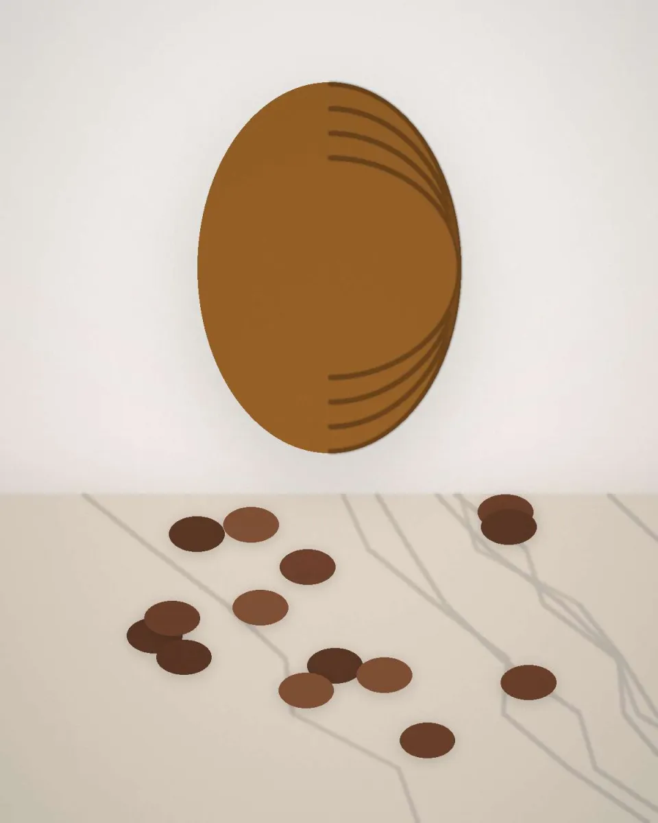 Fèves de cacao et cabosse posées sur le plan de travail
